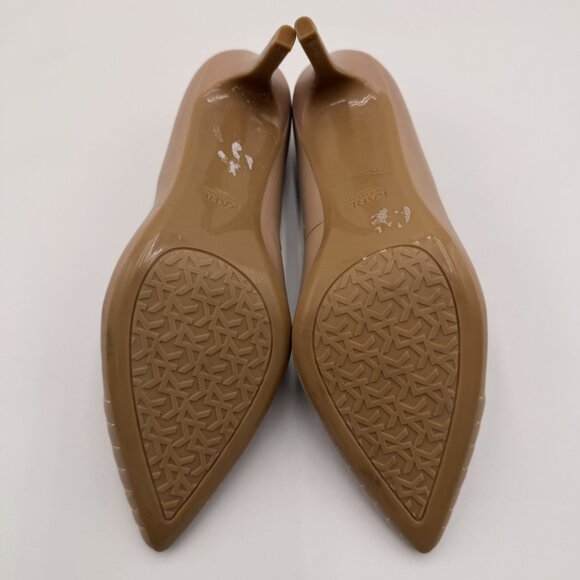 Karl Lagerfeld Paris Royale Pointed Toe Pumps Beige Leather - Picture 6 of 7